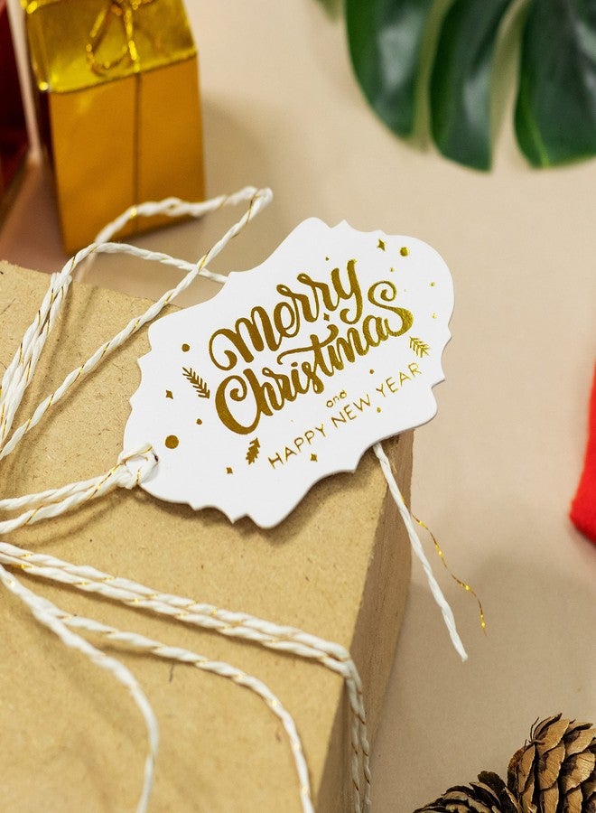 UE Merry Christmas & Happy New Year Gift Tags Gold Foil - Fancy Frame Gift Tags for Christmas (Pack of 30) - Image 3